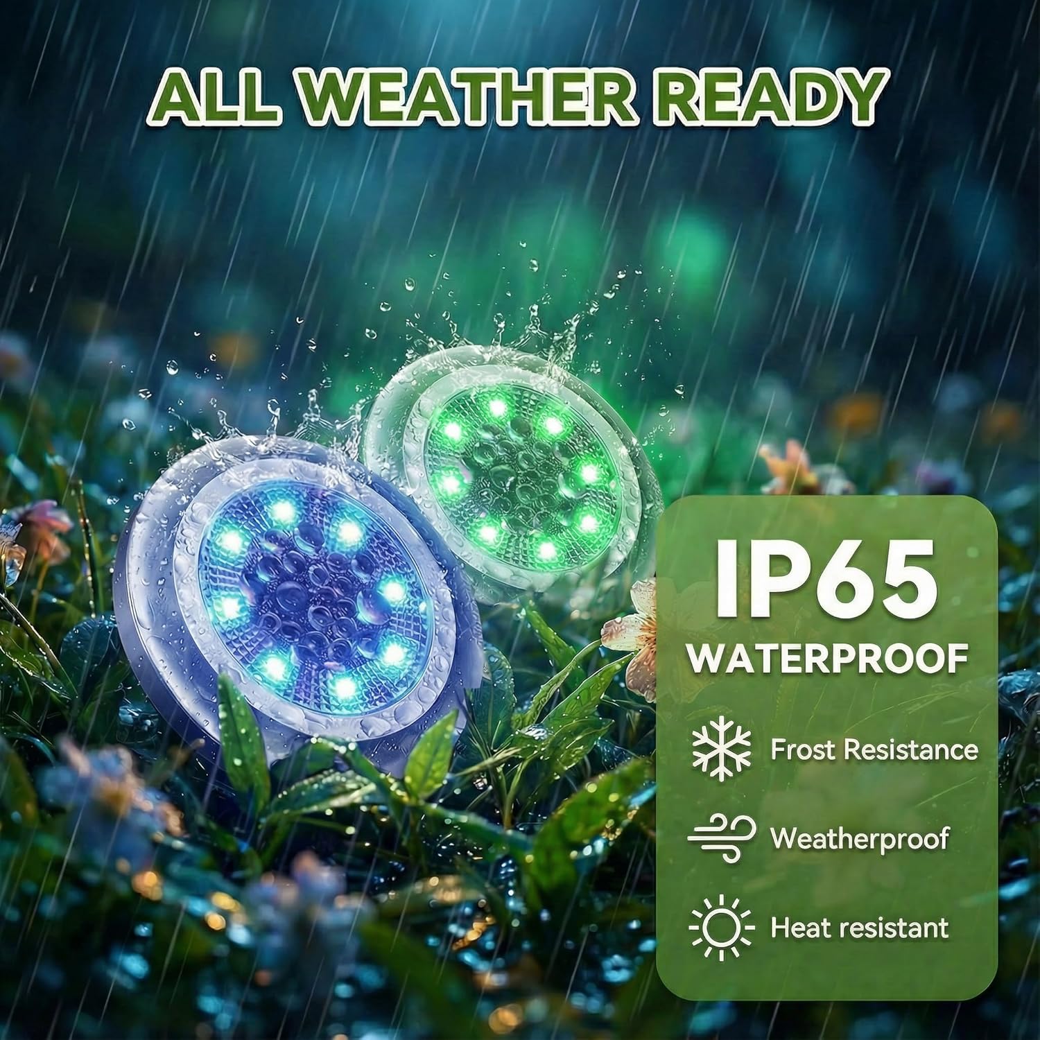 Thumbnail 4 de ZFITEI Solar Ground Lights Outdoor Garden (12 Pack) – IP65 Waterproof Multi-colour