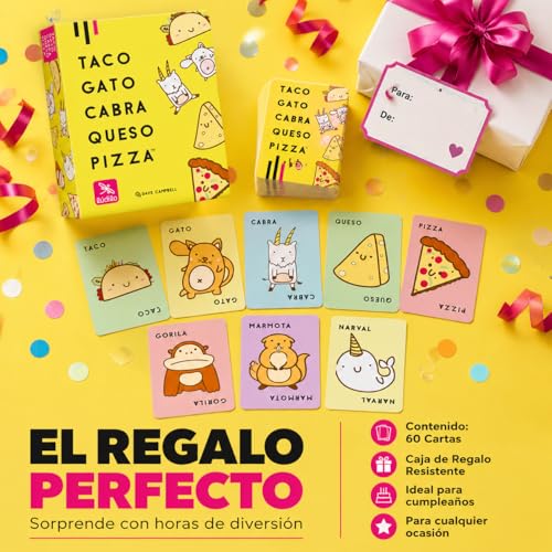 Detalle de Ludilo Taco Gato Cabra Queso Pizza: juego de cartas para 3–8 jugadores