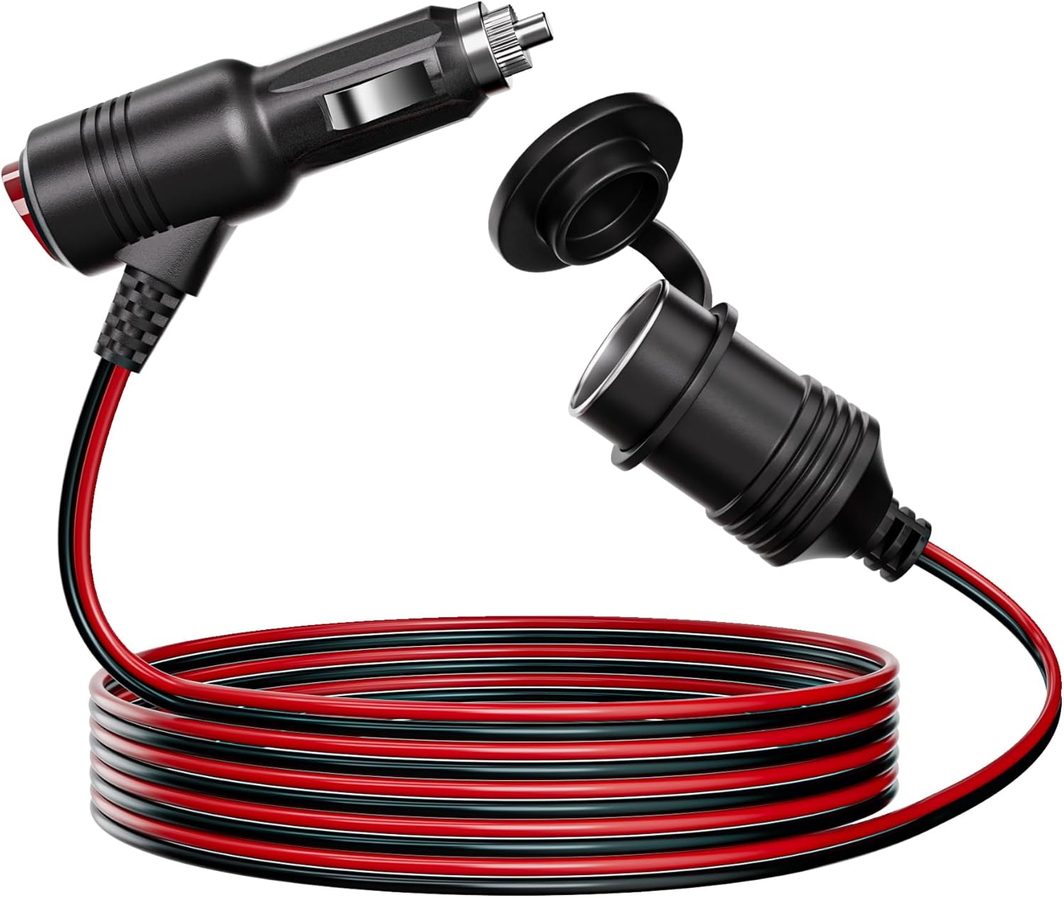 Detalle de 12V Zigarettenanzünder Verlängerungskabel mit Schalter – Kfz Adapter Stecker auf Buchse für Auto, Wohnmobil & Camping