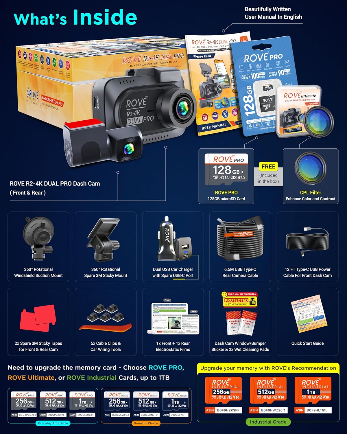 Thumbnail 5 de Rove R2-4K Dual PRO Dash Cam: Front & Rear 4K+2K with Dual STARVIS 2 Sensors