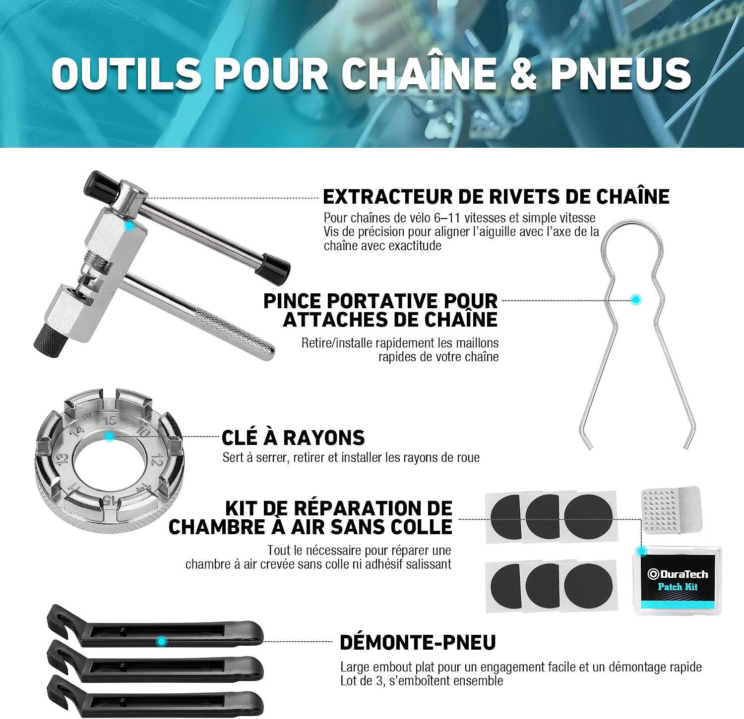 Thumbnail 3 de DURATECH Kit réparation vélo 31 pièces