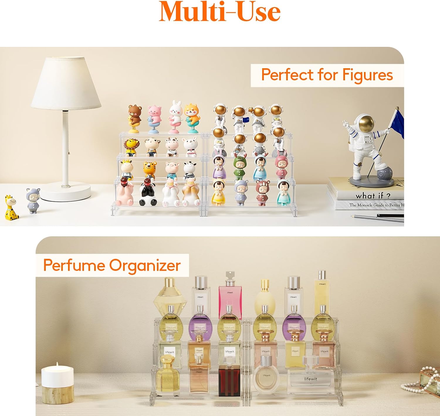 Thumbnail 3 de Lifewit Perfume Organizer Clear Cologne Cupcake Stand (Tool-Free Assembly) for Vanity & Counter Storage