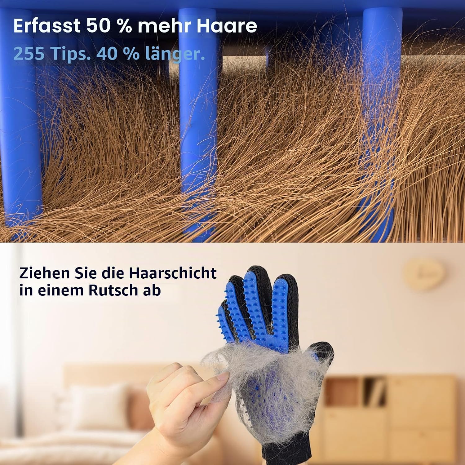 Detalle 2 de Haustierpflege-Handschuhe Katzenbürsten sanftes Haaren 1 Paar