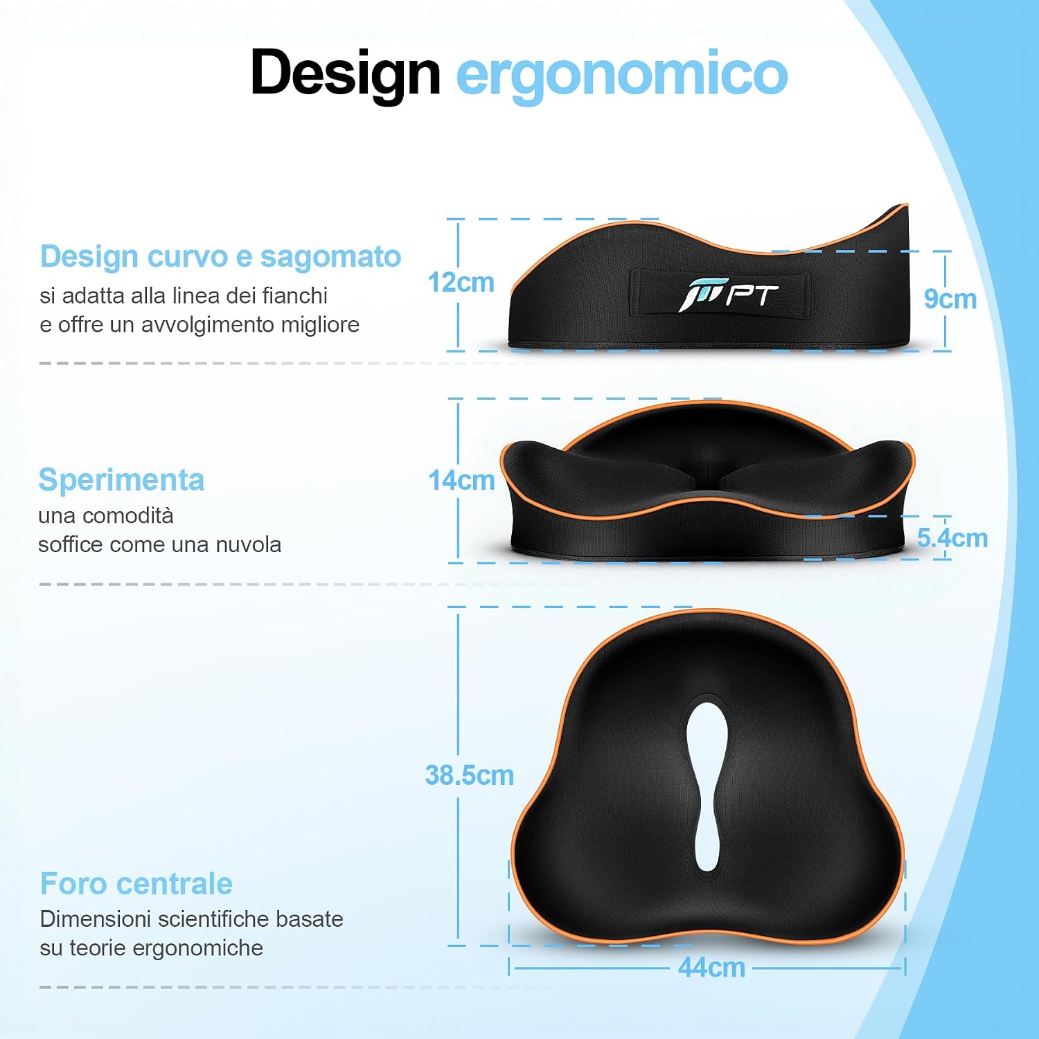 Detalle 2 de POOTACK Cuscino per sedile ergonomico antiscivolo traspirante