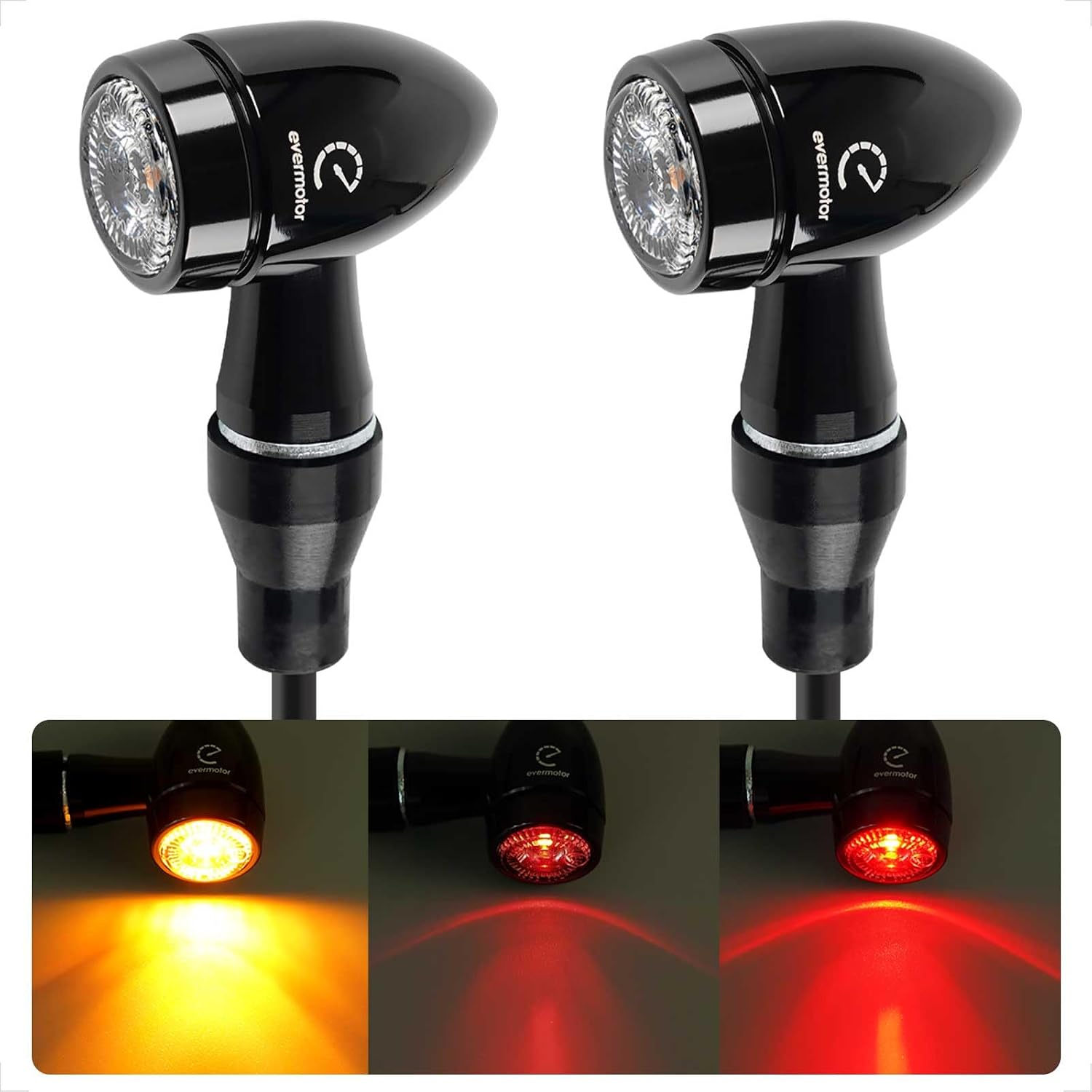 Thumbnail 6 de Evermotor Universal CNC 12V LED Blinker E32 – 2 Stück, Mini Bullet Aluminium, IP67, E32 genehmigt