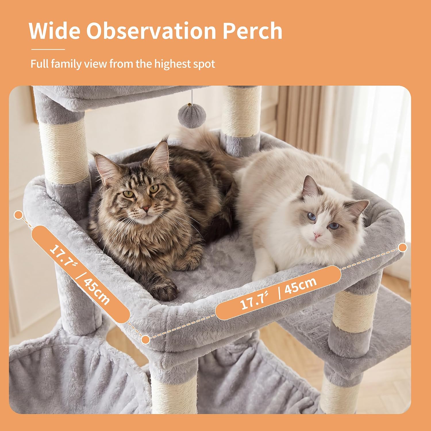 Detalle de Heybly Floor-to-Ceiling Cat Tree HCT92W