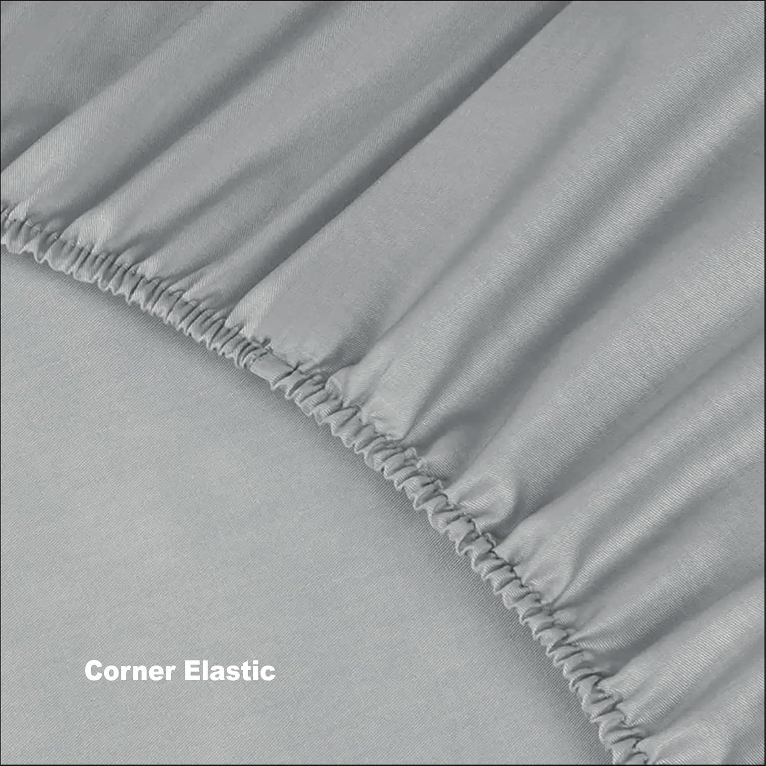 Detalle de Funky Gadgets Double Fitted Sheets with Extra Deep Pocket, 16 Inch, 90 GSM Microfiber Grey (137 x 190 cm)