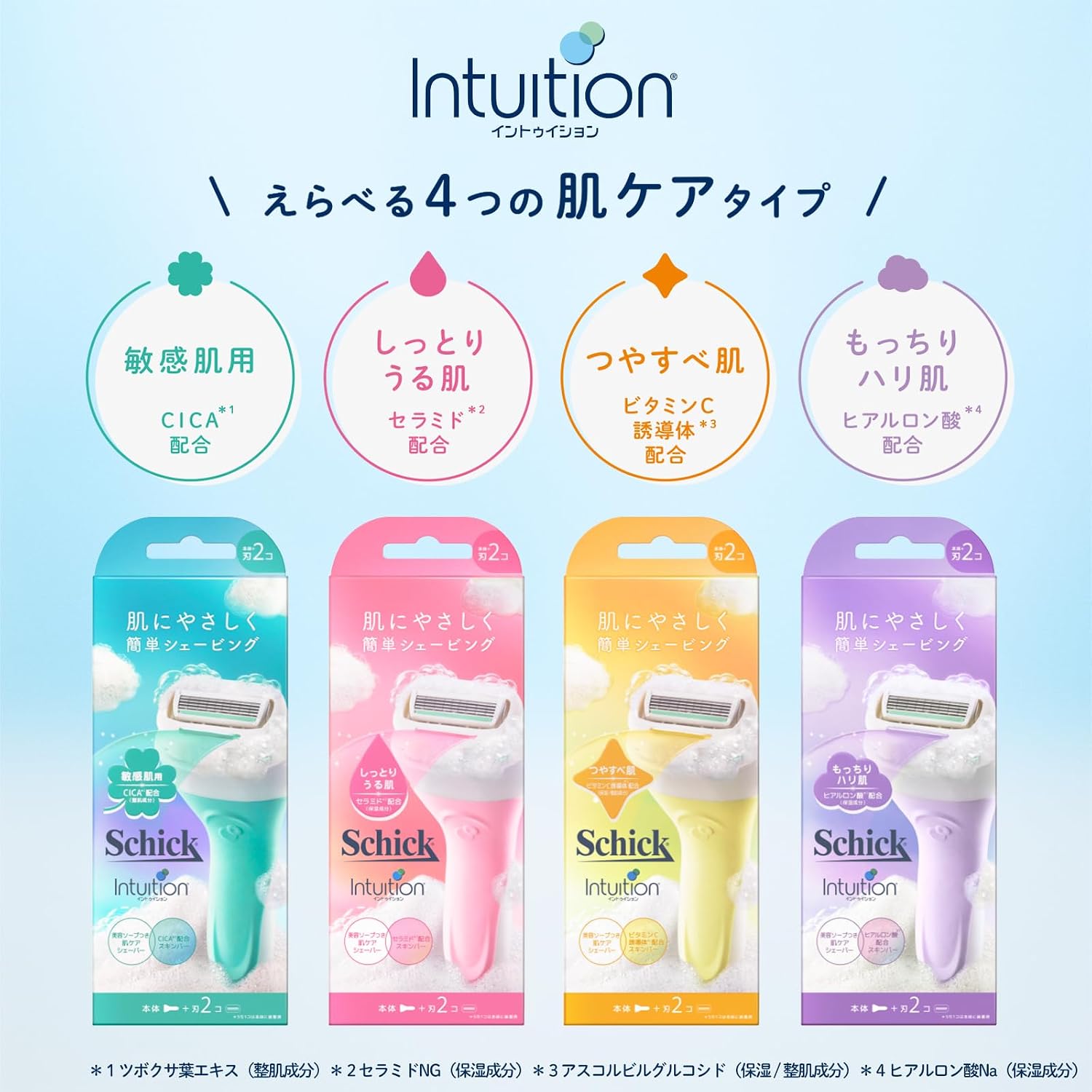 Detalle de シック イントゥイション 敏感肌用カミソリ ホルダー・替刃4個付き、4枚刃スイングヘッド