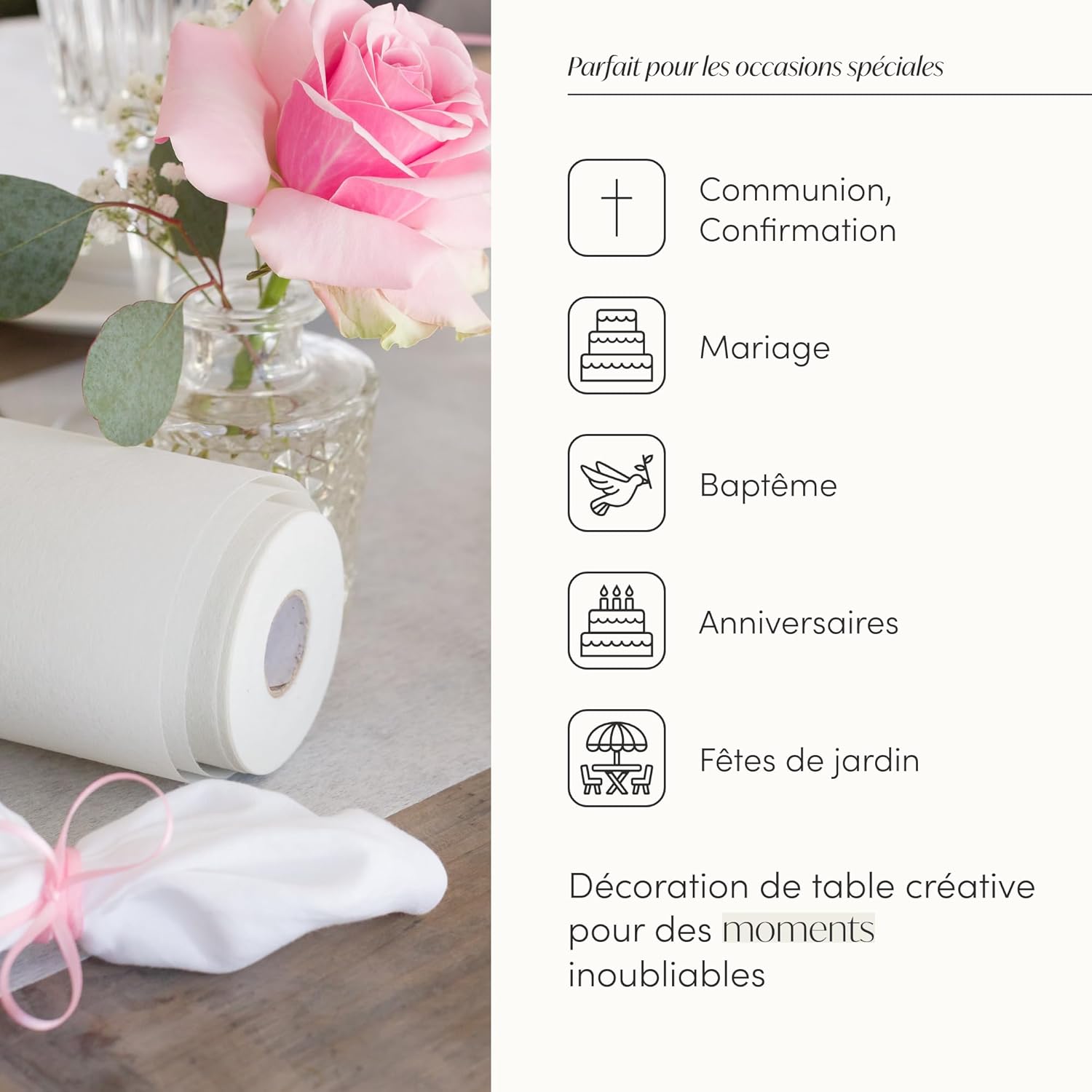 Detalle 2 de 100%Mosel Chemin de table 30 cm x 25 m đź§»