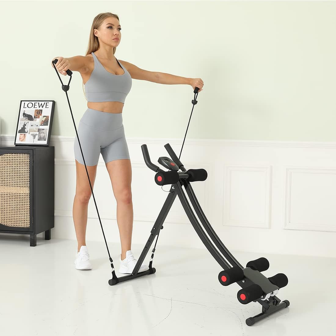 Detalle de WINBOX Ab Workout Equipment, Height-Adjustable Ab Machine with LCD Counter