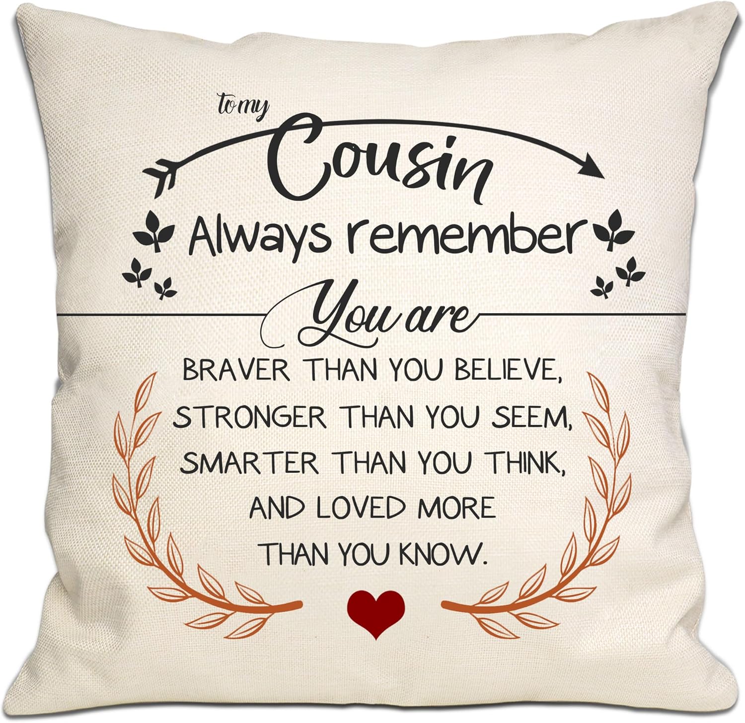 Thumbnail 5 de Braver Than You Believe Loved More Than You Know Cushion Cover – Inspirational Gift for Daughter