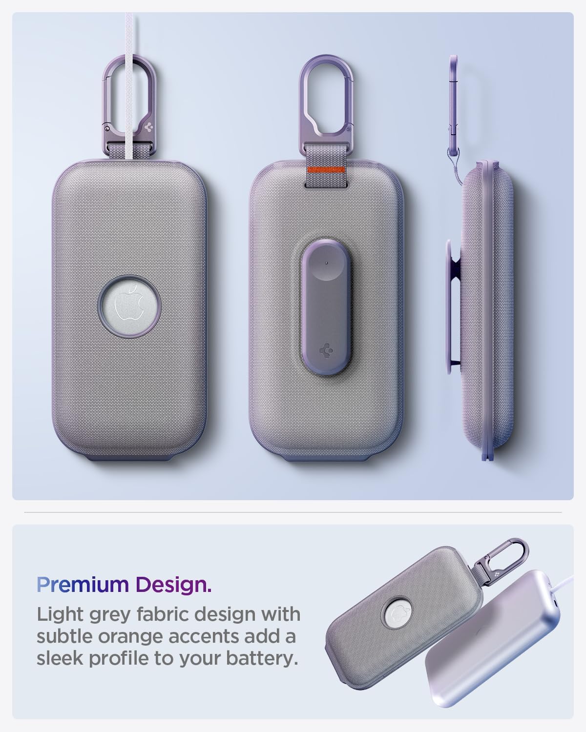 Thumbnail 6 de Spigen Klasden Custodia batteria per Apple Vision Pro M5 (2025) / M2 (2024) con clip da cintura e moschettone – Grigio Carbone