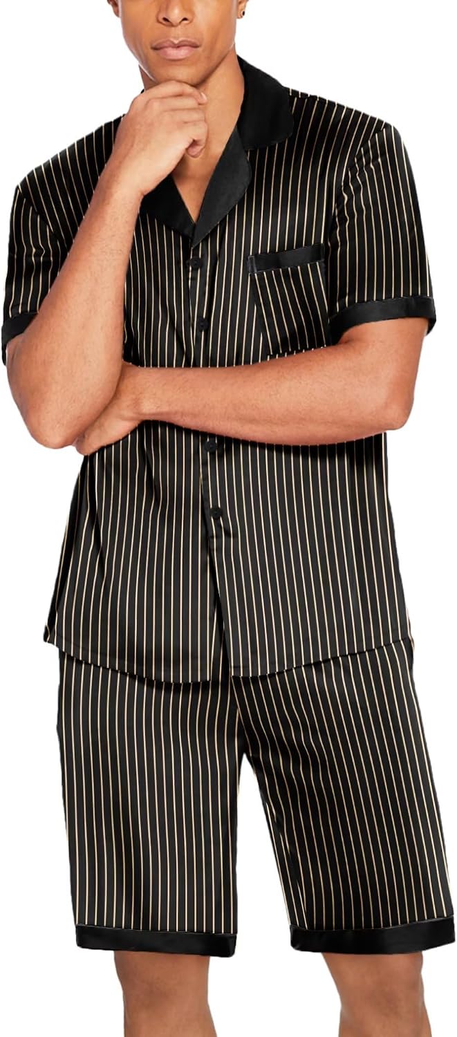 Detalle 2 de Ekouaer Men's Satin Pajama Set