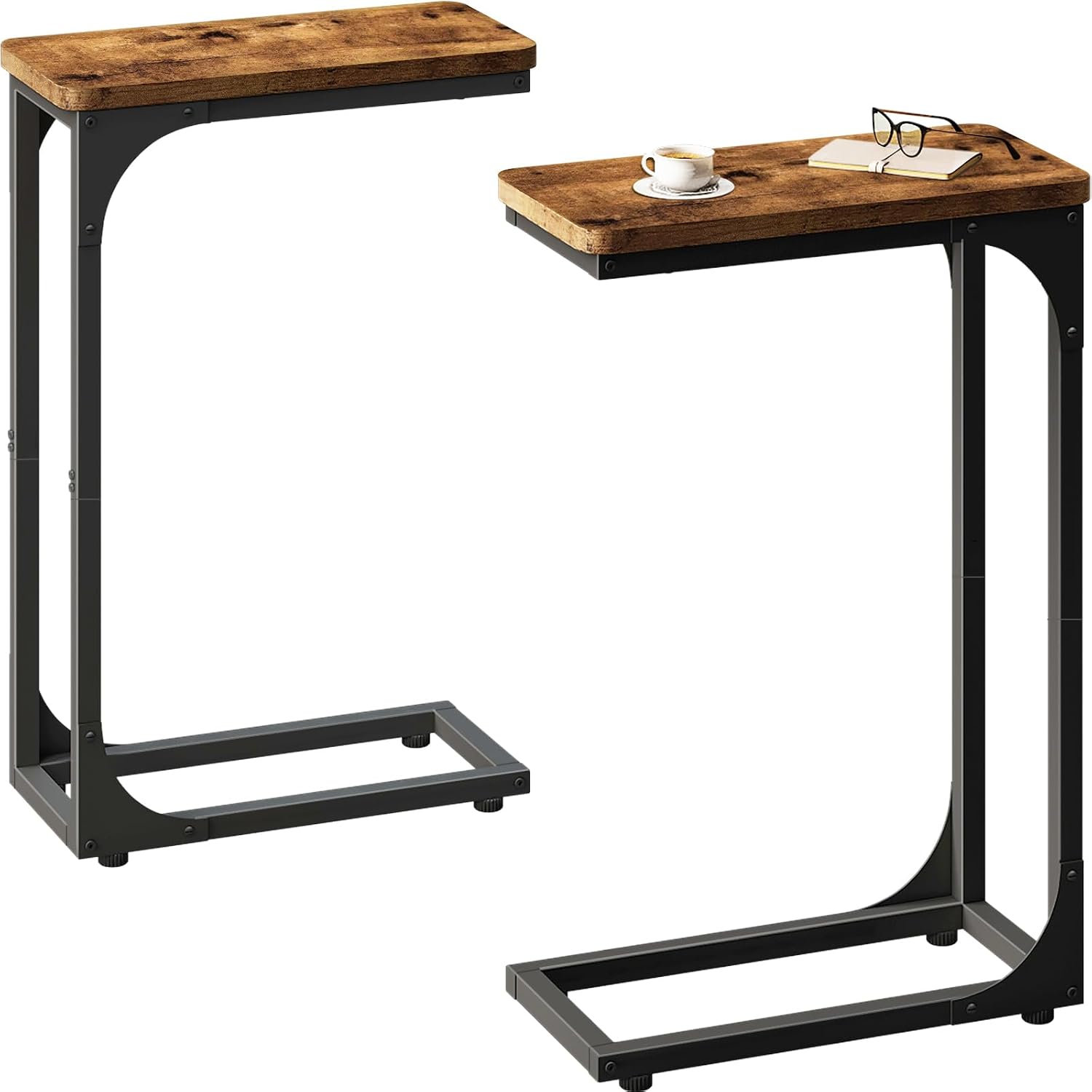 Detalle de QEEIG C-Shaped Side Tables, 7.1-Inch Width