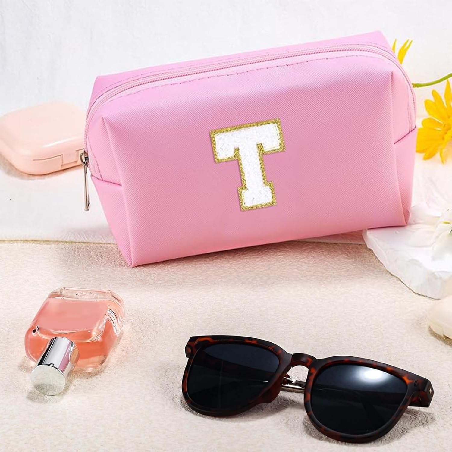 Thumbnail 6 de URSKYTOUS Initial Preppy Makeup Bag 7.6in