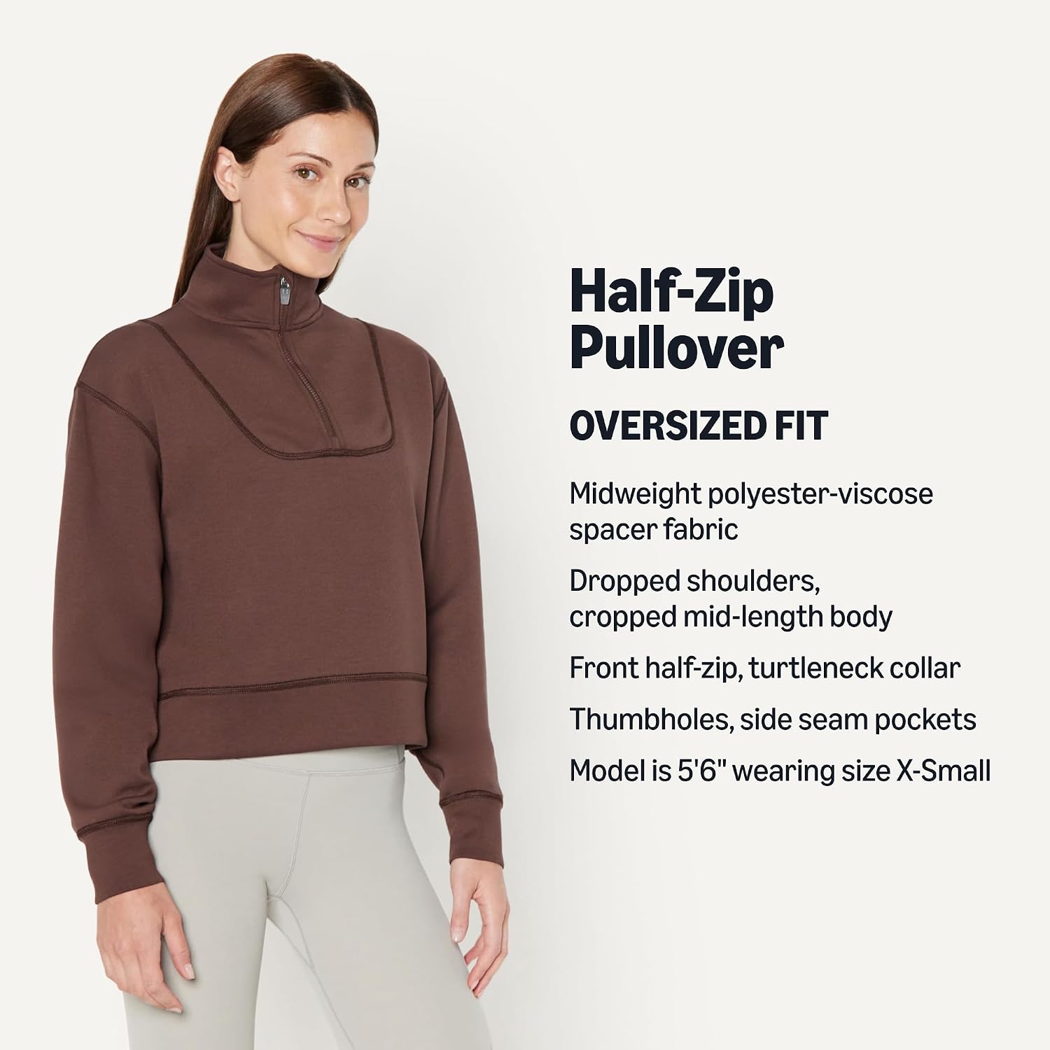 Detalle de Amazon Essentials Women's Active Sweat Half Zip Pullover Sweatshirt