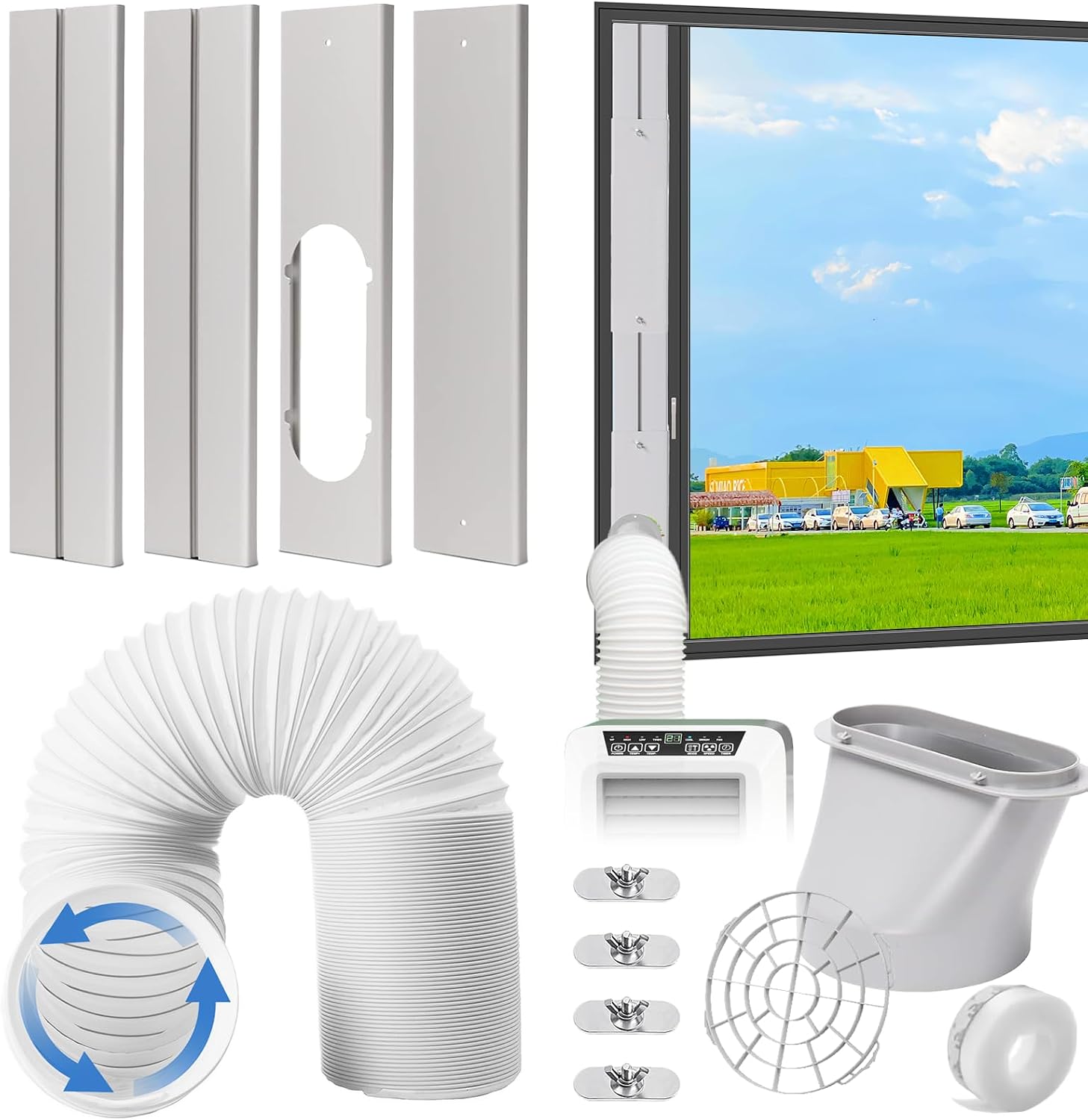 Detalle de Portable AC Window Vent Kit with 5.9" Diameter Coupler and 59" Exhaust Hose