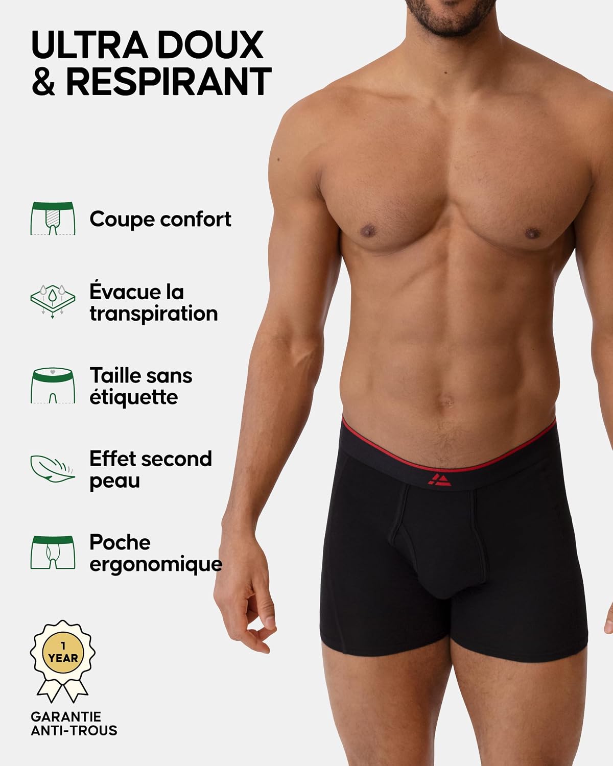 Thumbnail 1 de DANISH ENDURANCE Boxer Bambou Homme Lot de 6