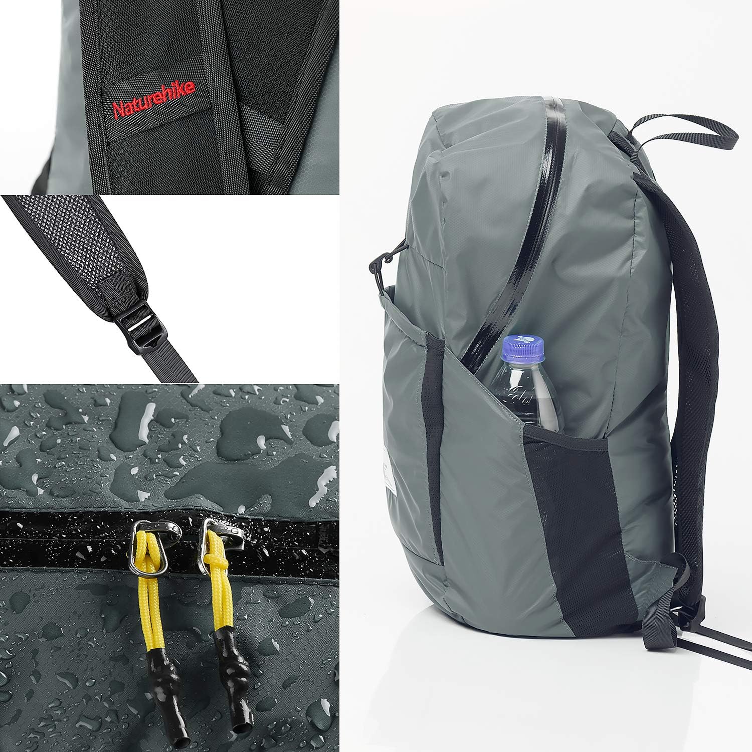 Thumbnail 2 de Naturehike Sac à dos Pliable 25L en Nylon 30D Ultra-léger, Étanche et Compact Gris