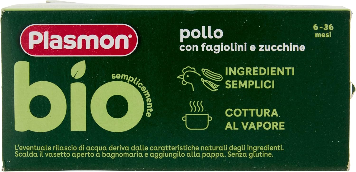 Detalle 2 de Plasmon BIO Omogeneizzato Pollo 2X80g – 12 Confezioni: biologico e delicato per i piccoli