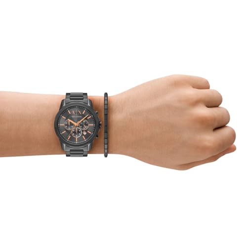 Detalle 2 de Armani Exchange Reloj Hombre con Cronógrafo de Cuarzo, Caja 44 mm y Correa de Acero Inoxidable