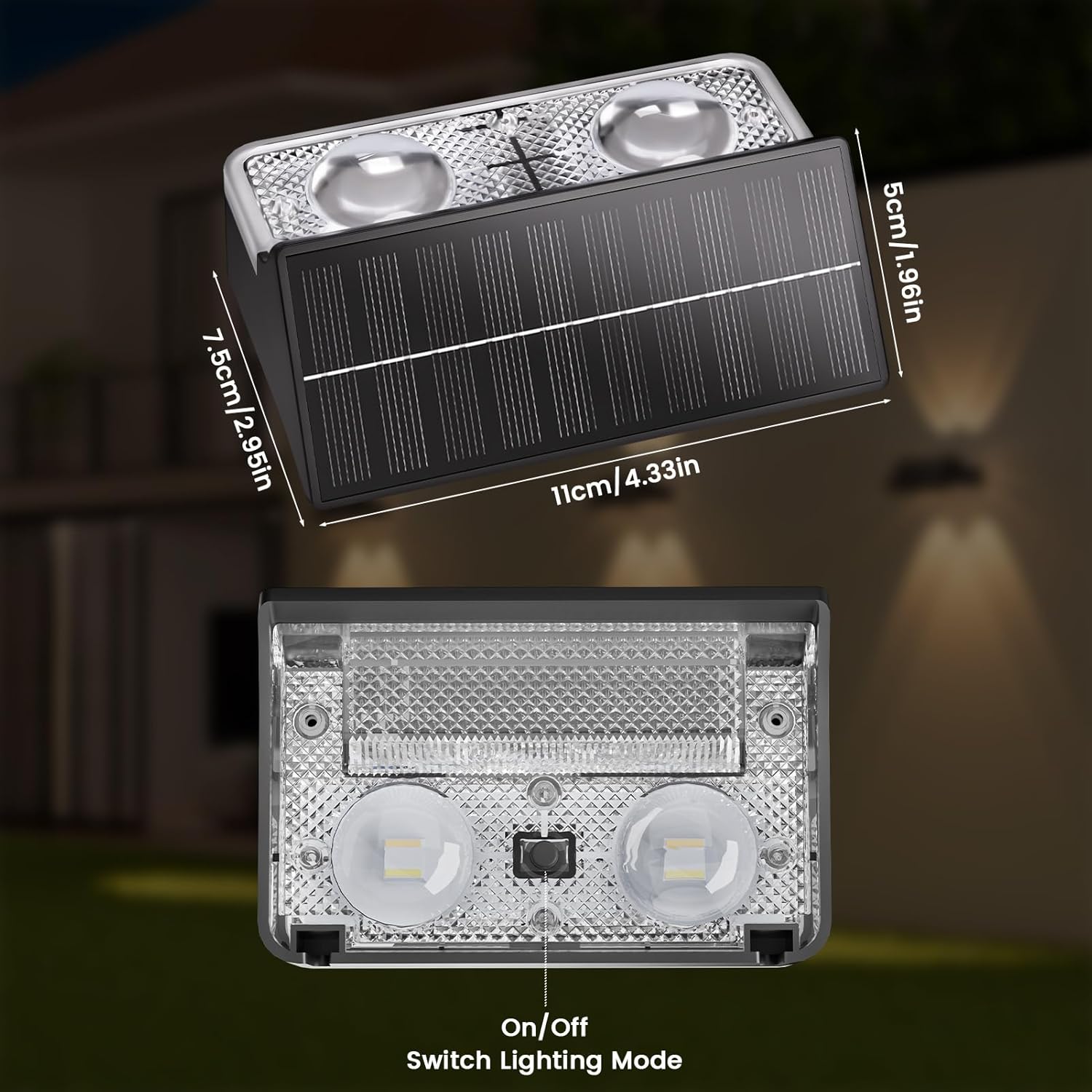 Thumbnail 6 de AIXPI Solar Fence Lights Outdoor Garden (4 Pack) – RGB 11 Modes, Up/Down Lighting, IP65 Water Resistant
