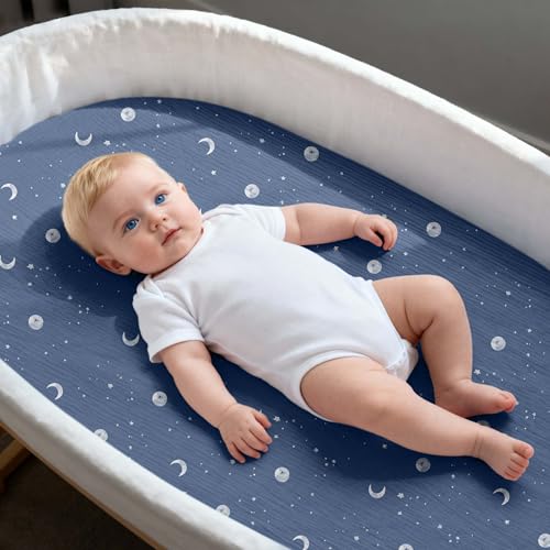 Thumbnail 5 de GLLQUEN BABY 3er-Pack Bettlaken Spannbettlaken aus 100% Musselin-Baumwolle – universell passend