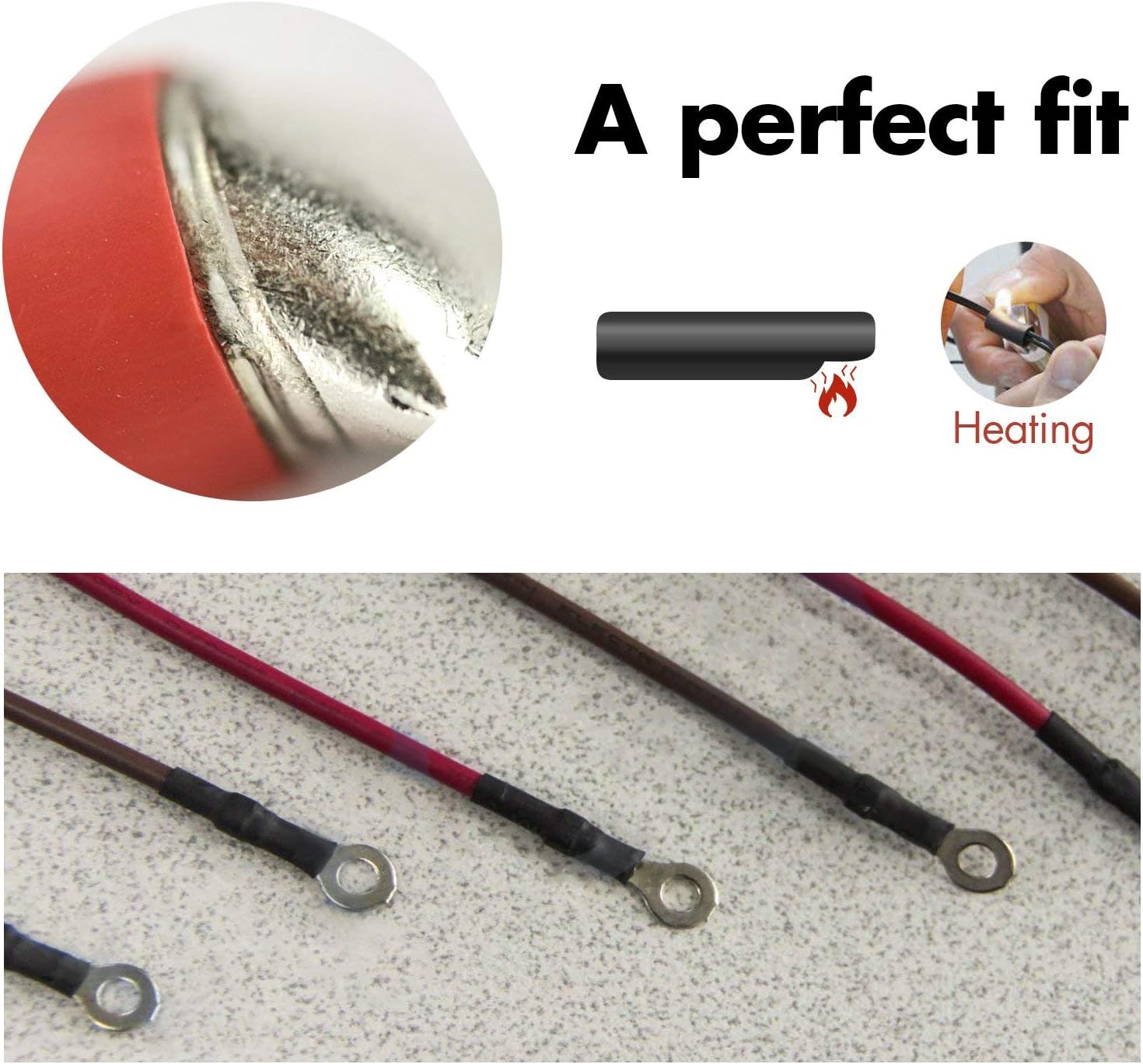 Detalle de Young4us 3/4" Heat Shrink Tubing, 3:1 Adhesive-Lined, Black and Red
