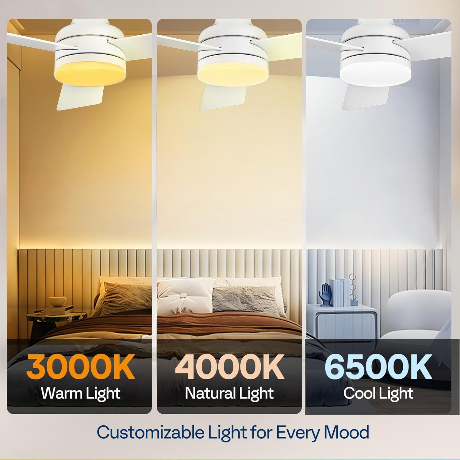 Thumbnail 4 de VIVOHOME 42-inch low profile ceiling fan with light and remote (6+1 speeds, reversible, 3CCT dimmable LED)