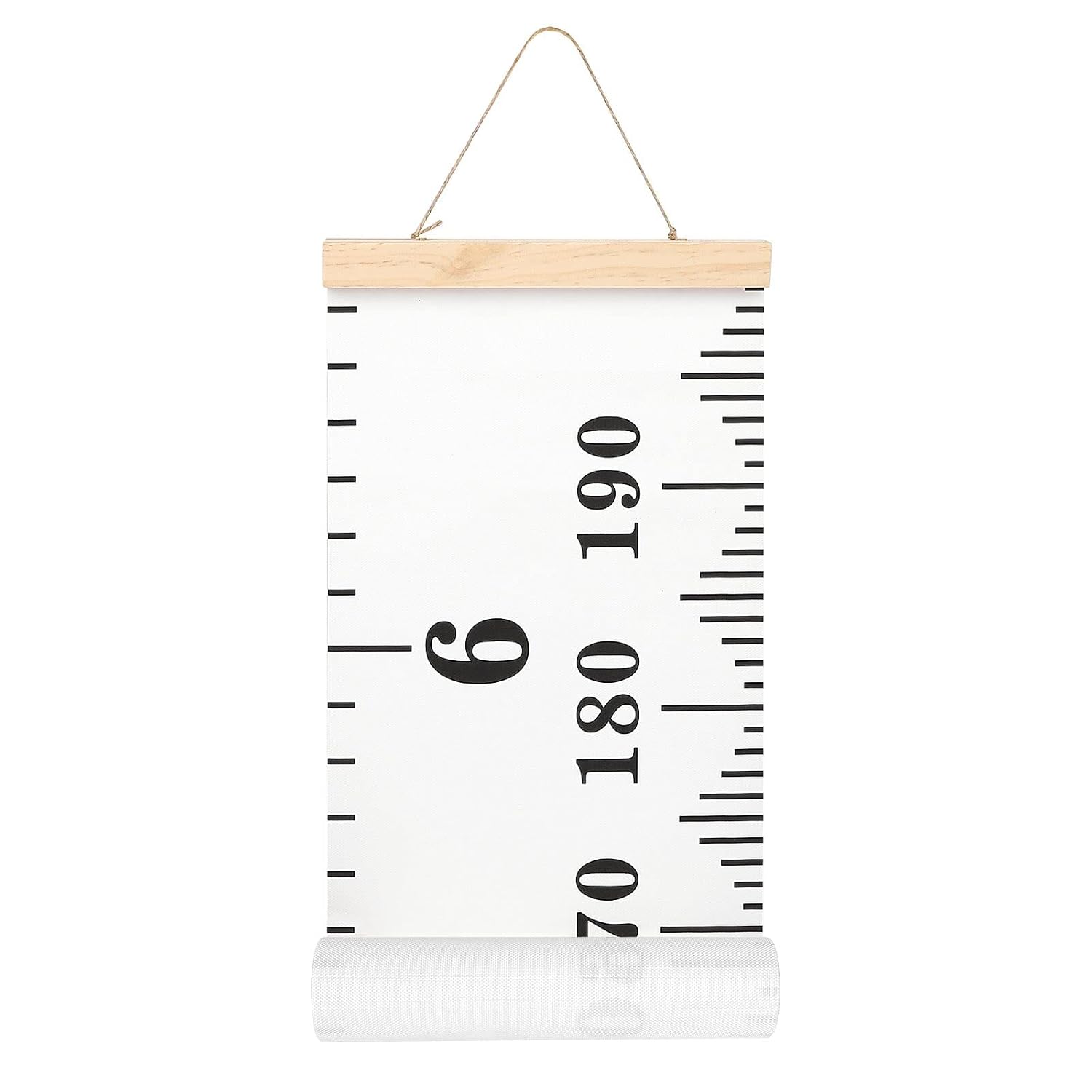 Detalle de MIBOTE Growth Height Chart for Kids, 79" x 7.9" Canvas, Black & White