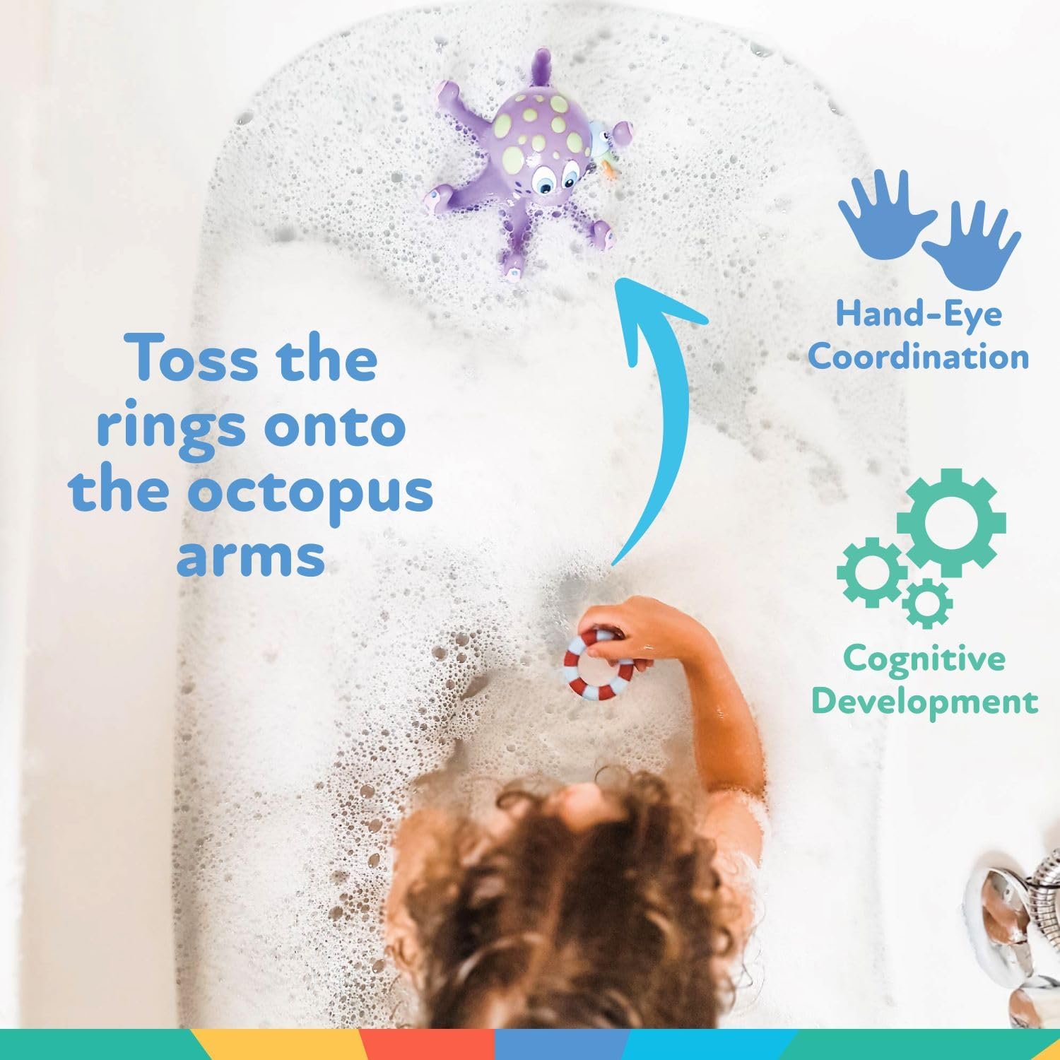 Thumbnail 4 de Nuby Octopus Floating Bath Toy – Sensory Development (3 Rings)