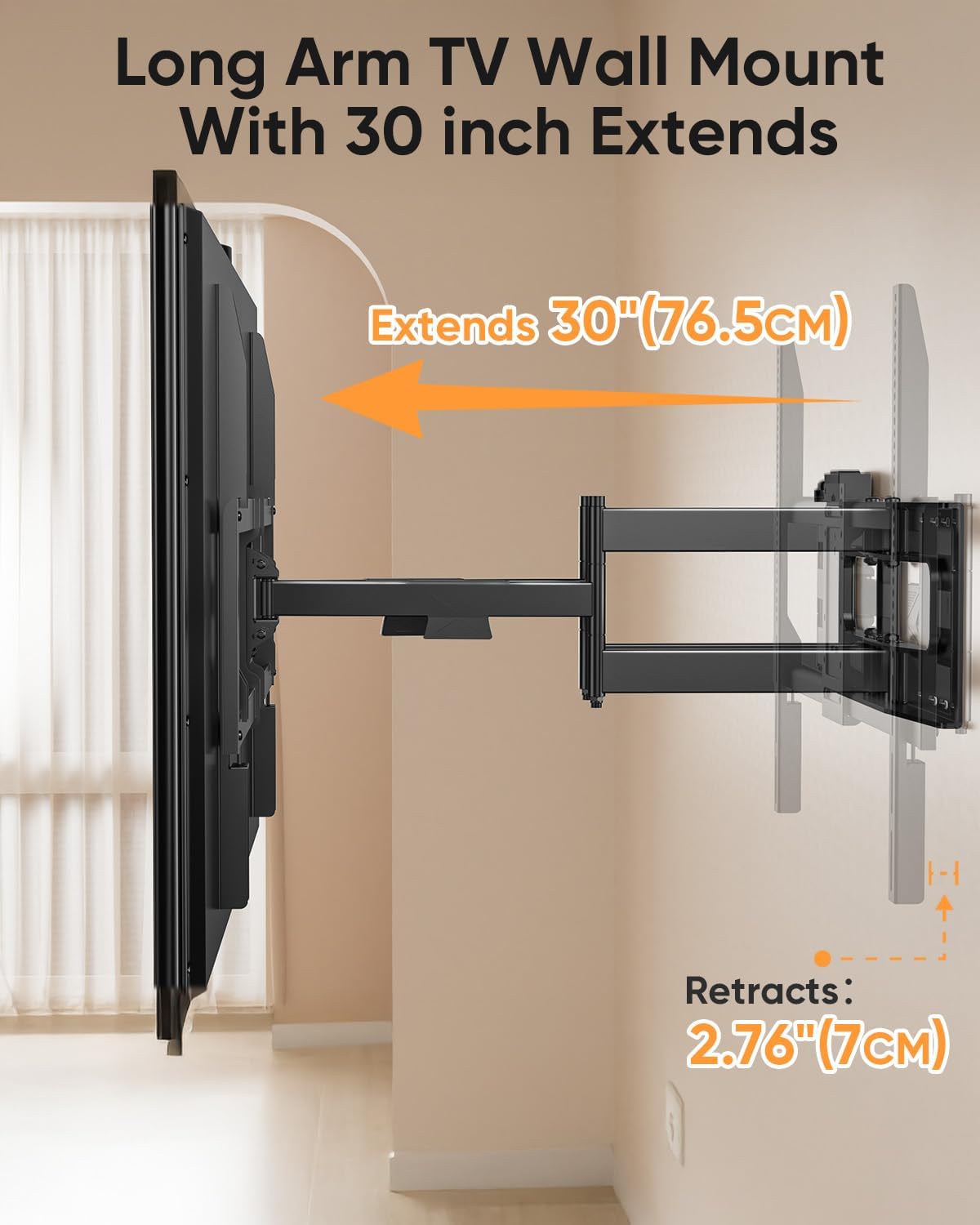 Detalle de FORGING MOUNT Heavy Duty 98''-100'' TV Wall Mount with Integrated Power Strip