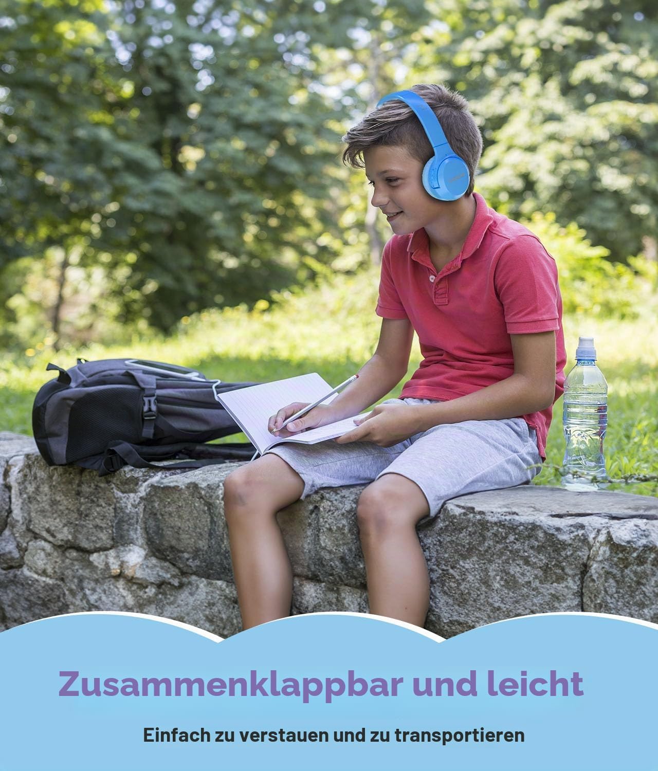Detalle de KONNAO Kinder Kopfhörer Wireless 60H – faltbar, mit MIC, 85dB/94dB Lautstärkebegrenzer