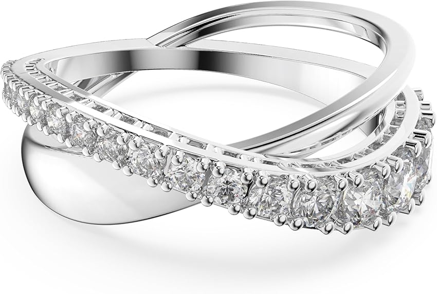 Detalle de Swarovski Anillo Twist Talla redonda, Blanco 💍