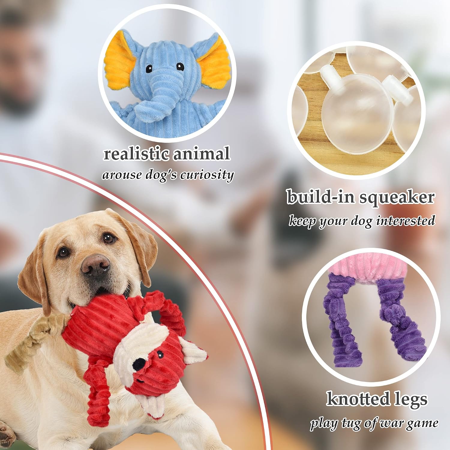 Detalle de LECHONG 5-PACK Squeaky Dog Toys 5-pack