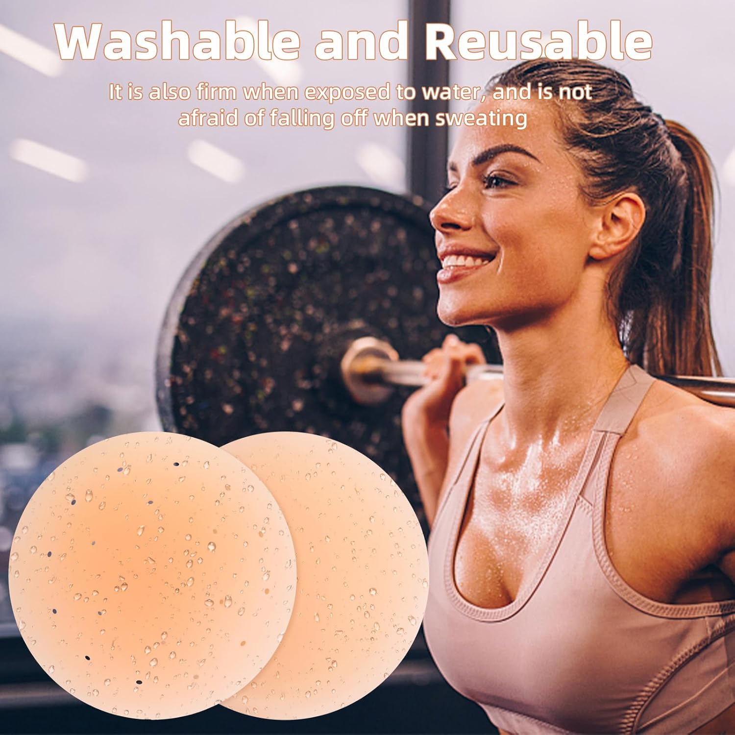 Thumbnail 2 de Tacilin 4 Pack copricapezzoli in silicone autoadesivi invisibili, diametro 8 cm