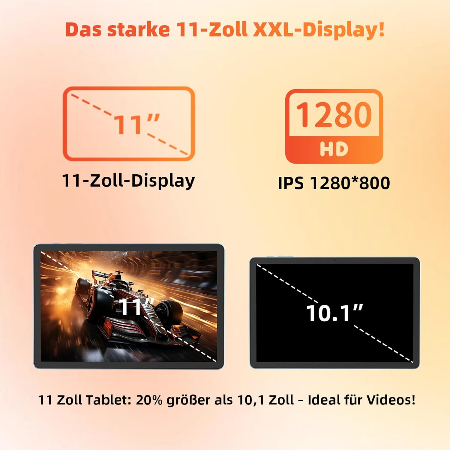 Detalle de AWOW 11-Zoll Tablet mit Tastatur – Android 15, 18 GB RAM, 128 GB Speicher, microSD bis 2 TB, WiFi 6