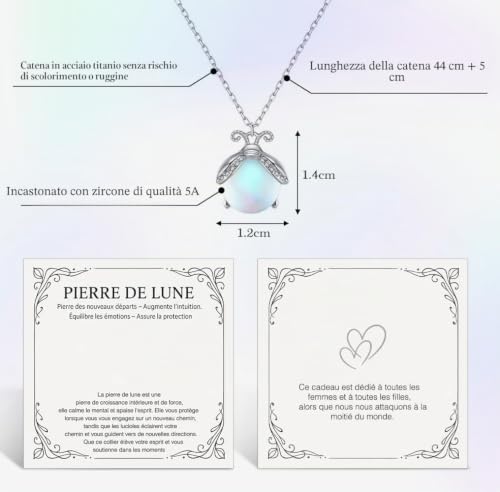 Thumbnail 1 de FIDWALL Gioielli Donna – Collana e Orecchini in Pietra di Luna, Regalo elegante in cofanetto con cartolina