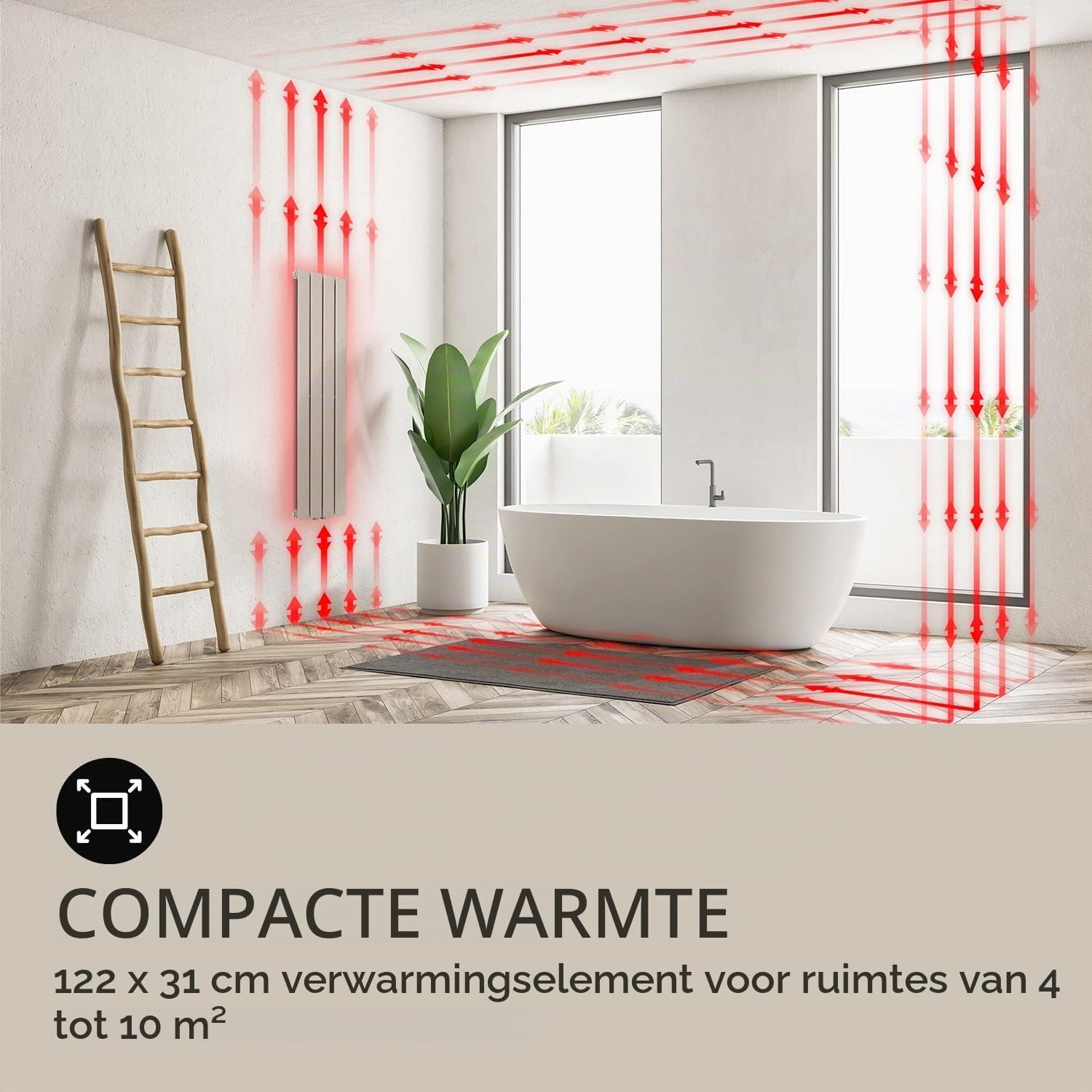 Thumbnail 4 de blumfeldt HTR5-Ont120x30-sand verticale warmwaterradiator 380 W, zandkleur