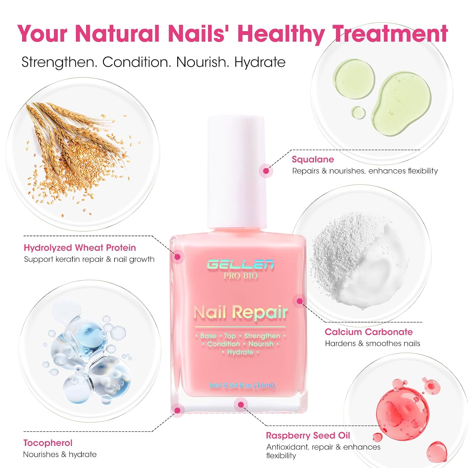 Detalle 1 de GELLEN Nail Strengthener Polish, 0.54 fl oz