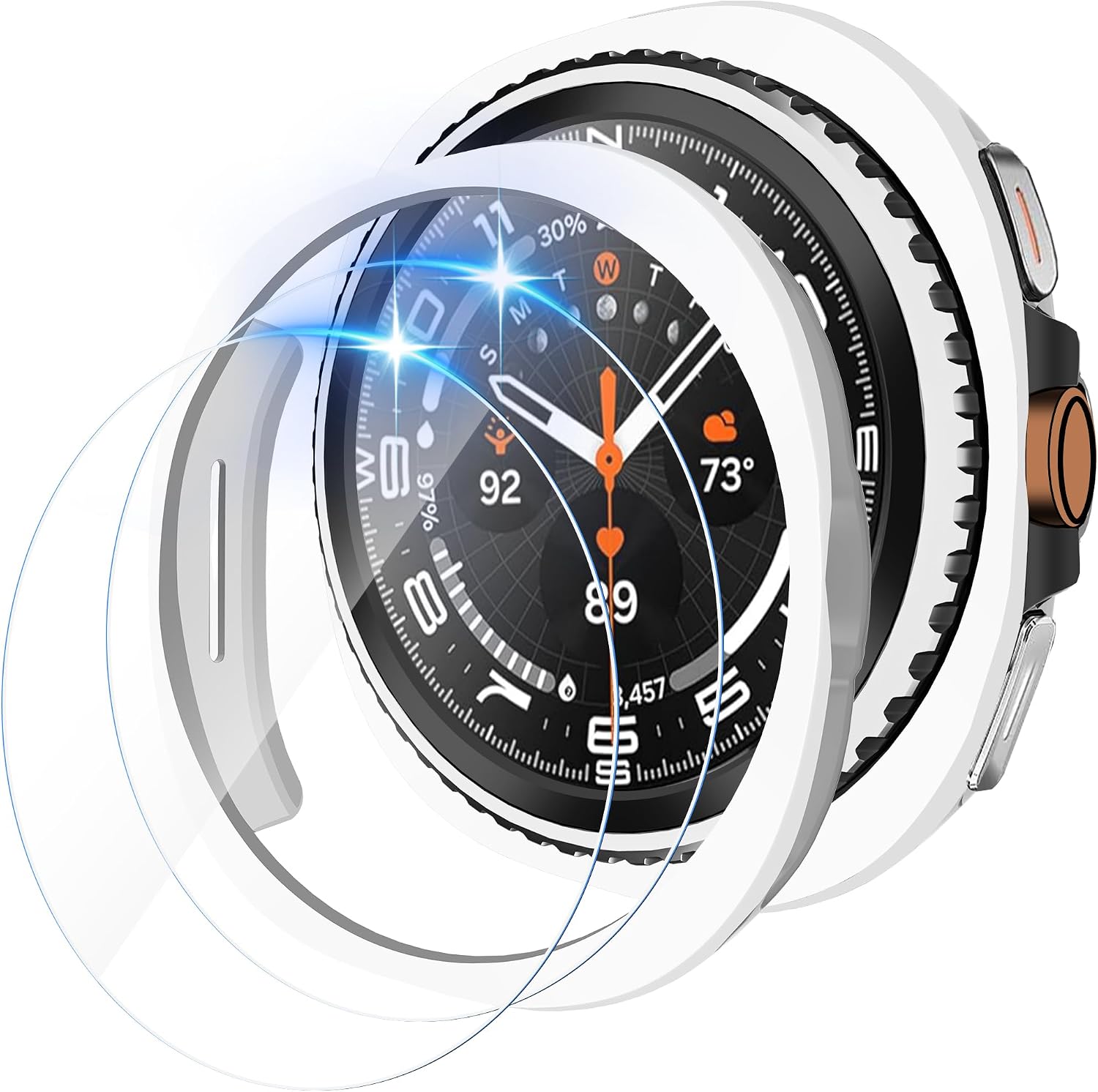 Detalle de LINTEKER 2 Pack Case with Screen Protector for Samsung Galaxy Watch 8 Classic 46mm