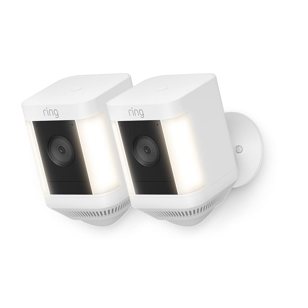 Detalle 2 de Ring Spotlight Cam Plus Wired (1080p HD) – Two-Way Talk, Colour Night Vision, Built-in Siren, LED Spotlights, Hardwired – 2 Cameras