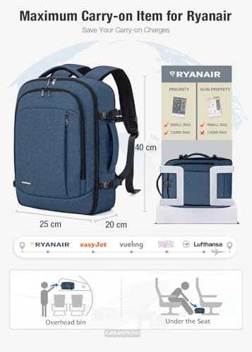Detalle 1 de Lekespring Mochila Viaje Cabina 20L