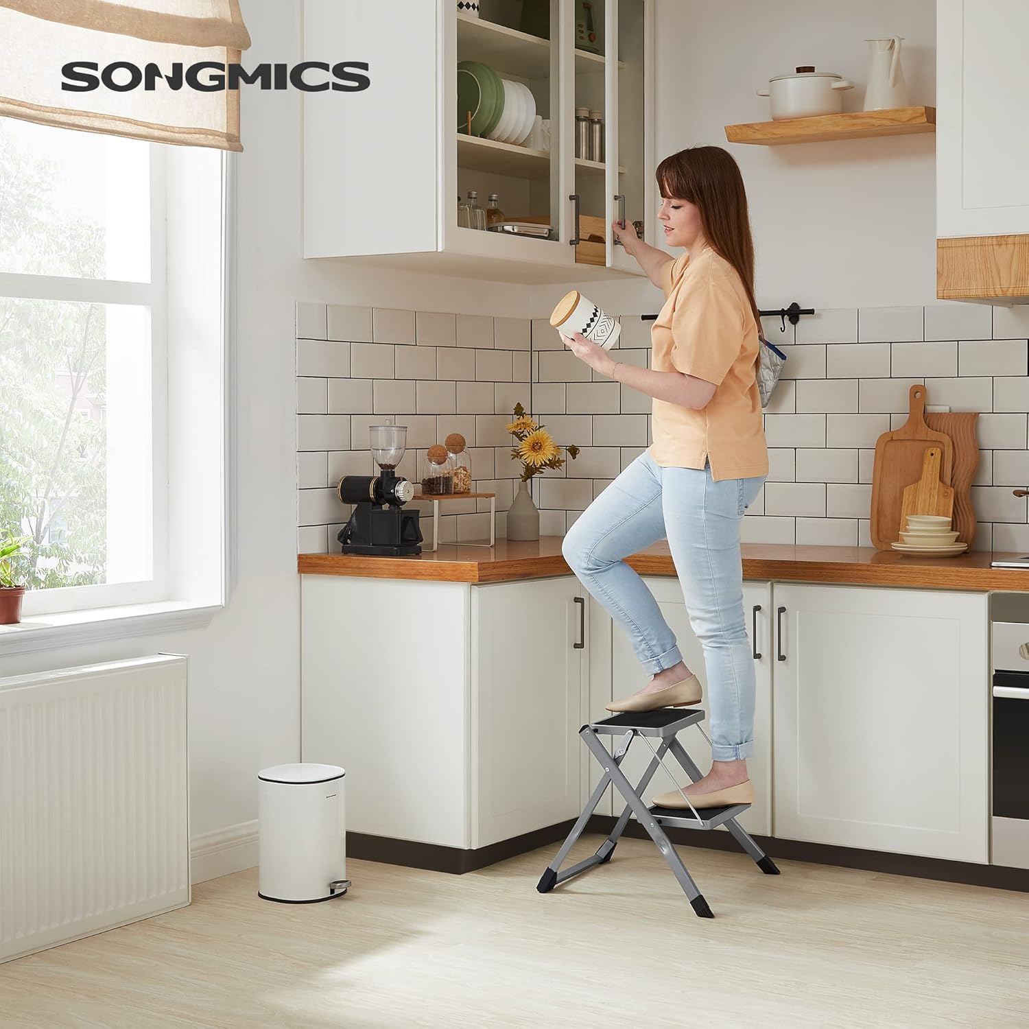 Thumbnail 1 de SONGMICS Trittleiter GSL002GY01 mit 2 Stufen