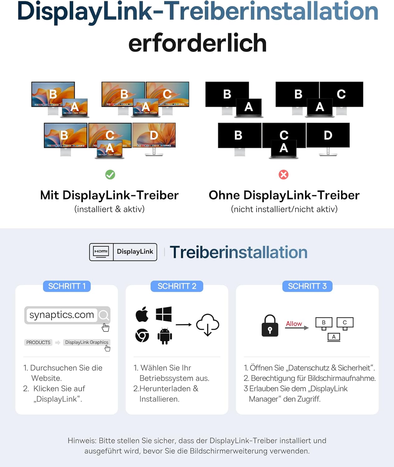 Thumbnail 2 de Baseus Spacemate USB-C Docking Station 11-in-1 für macOS (DisplayLink-Treiber erforderlich) – bis zu 3× 4K HDMI, 100W PD, Gigabit-Ethernet