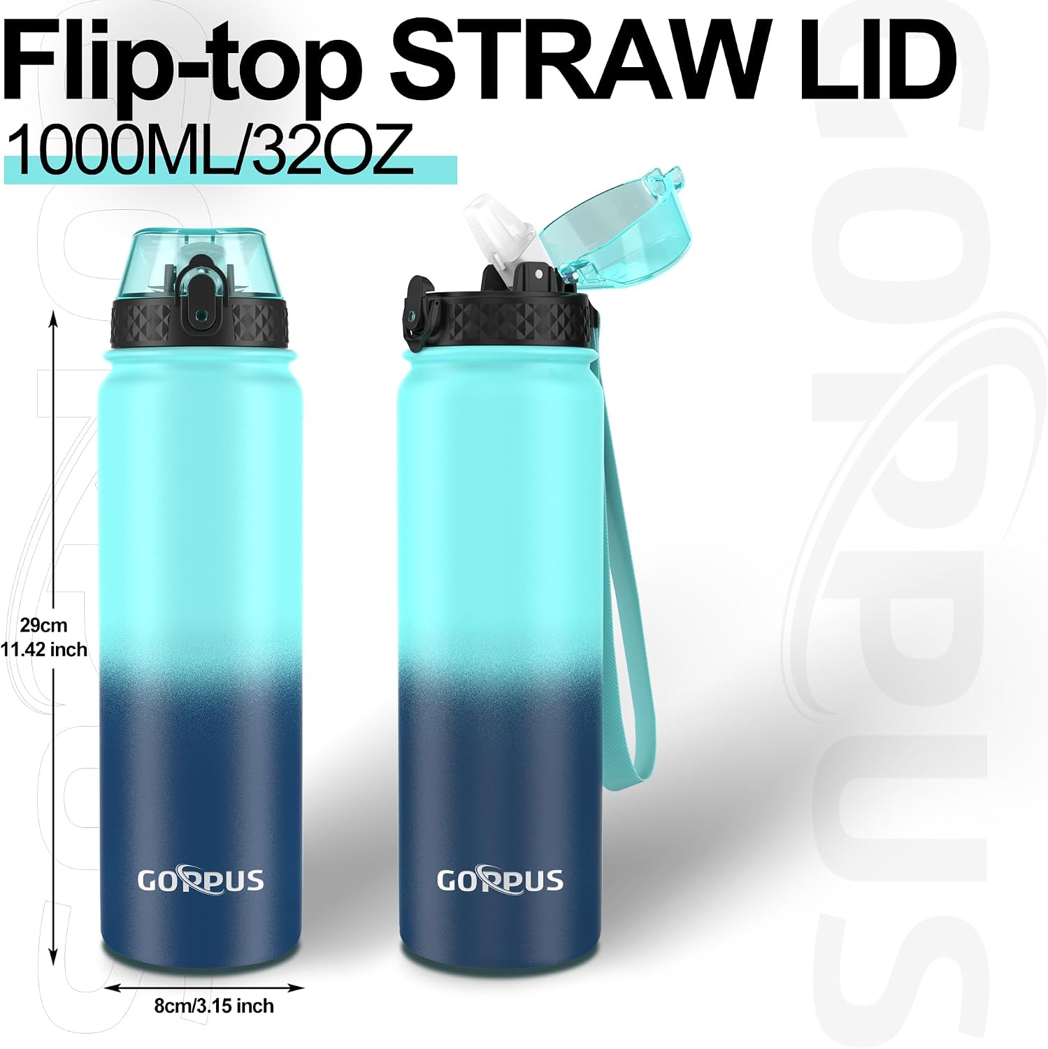 Detalle 2 de GOPPUS 1L Stainless Steel Water Bottle