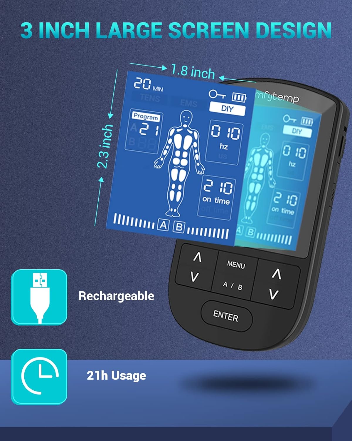 Detalle de Comfytemp Dual Channel TENS Machine for Muscle Stimulation