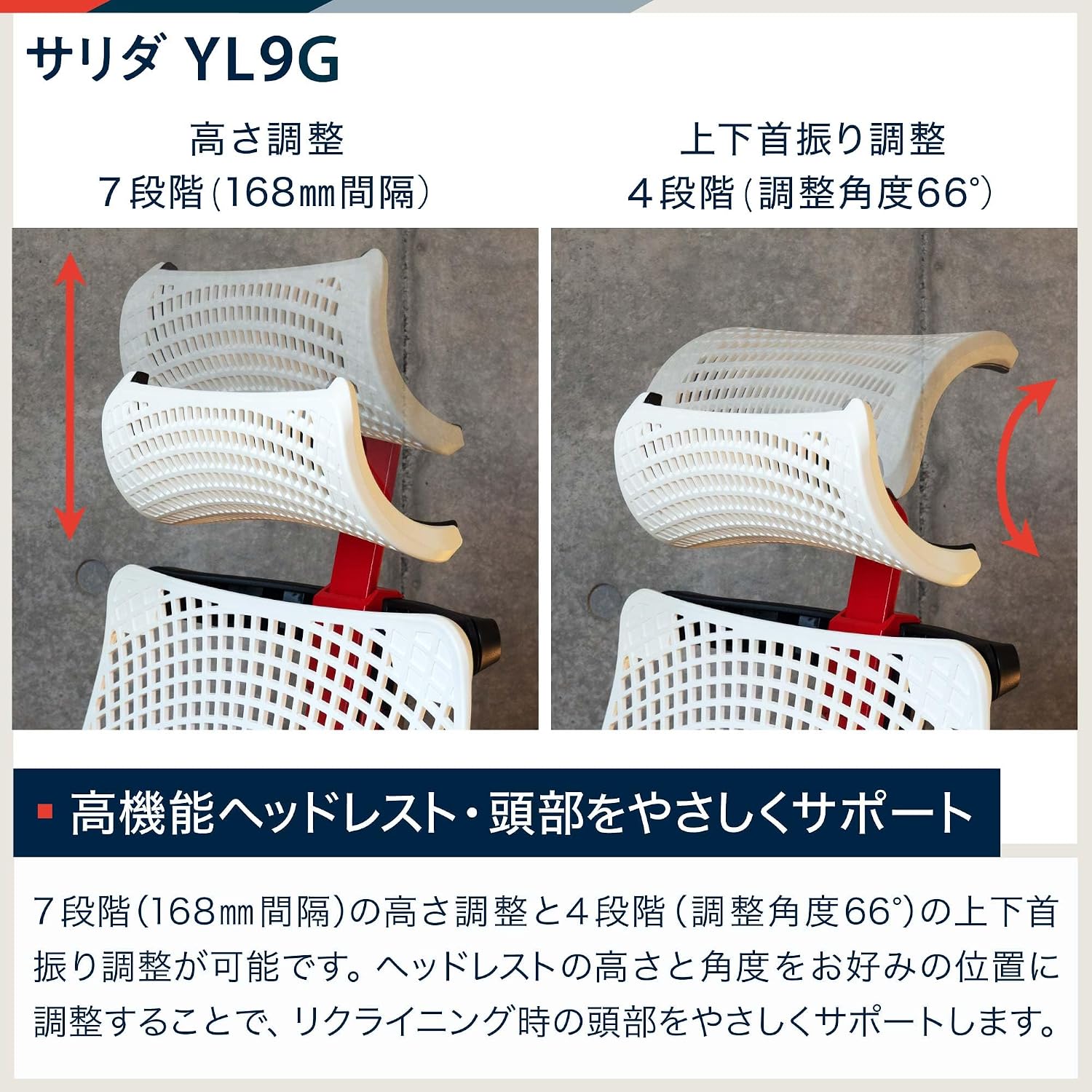 Detalle 2 de イトーキ サリダ YL9G ゲーミングチェア 4Dアームレスト・メッシュ背もたれ・座面昇降