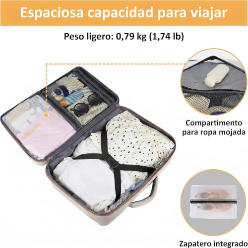 Detalle de Taygeer Mochila 40x30x20 para Ryanair: compañera de viaje ergonómica y organizada