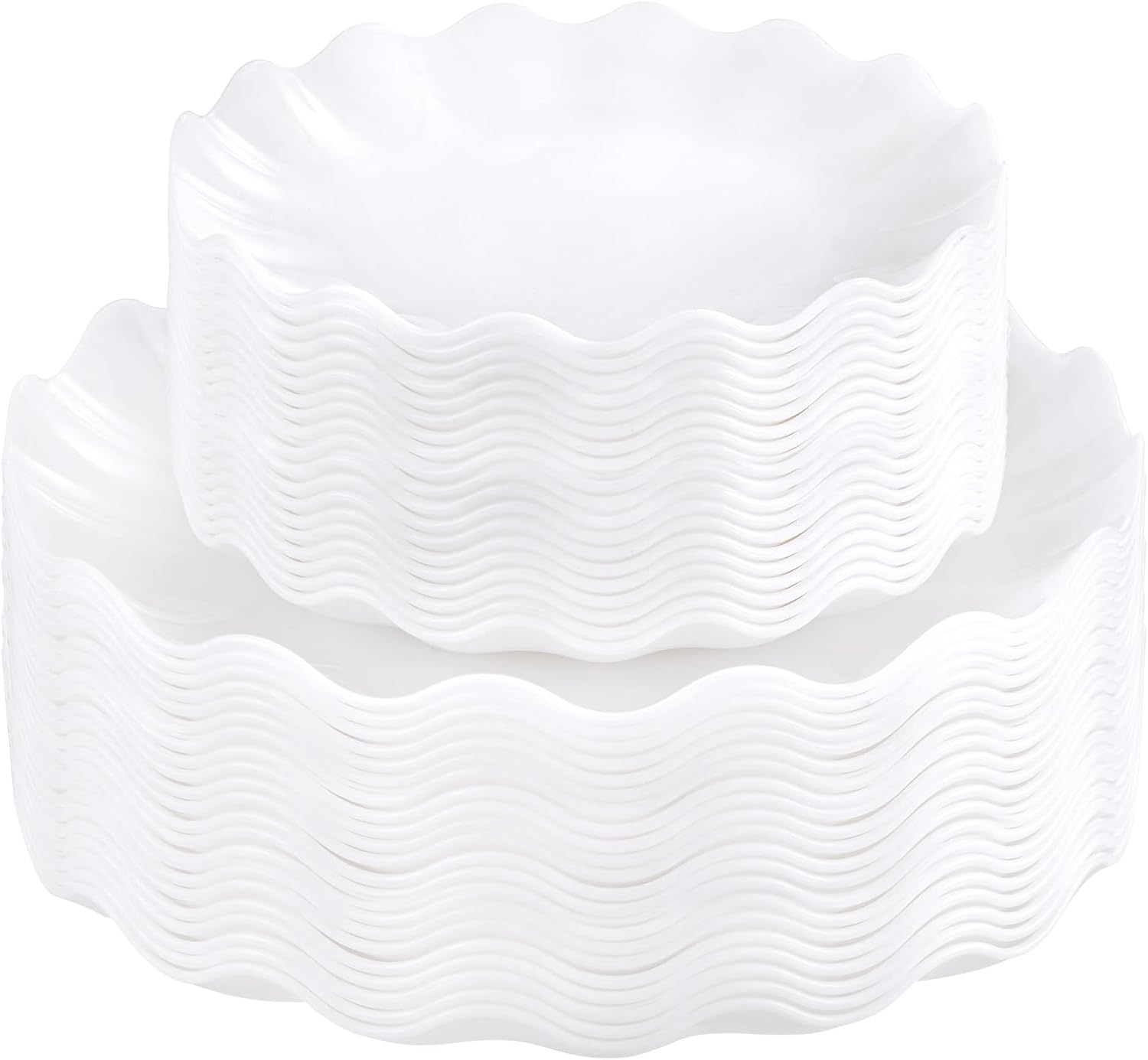 Detalle de LIYH 50 Pcs White Scalloped Plates